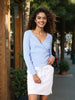 Women's Blue Textured Peplum Top