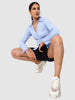 Women's Blue Fit Textured Shirt