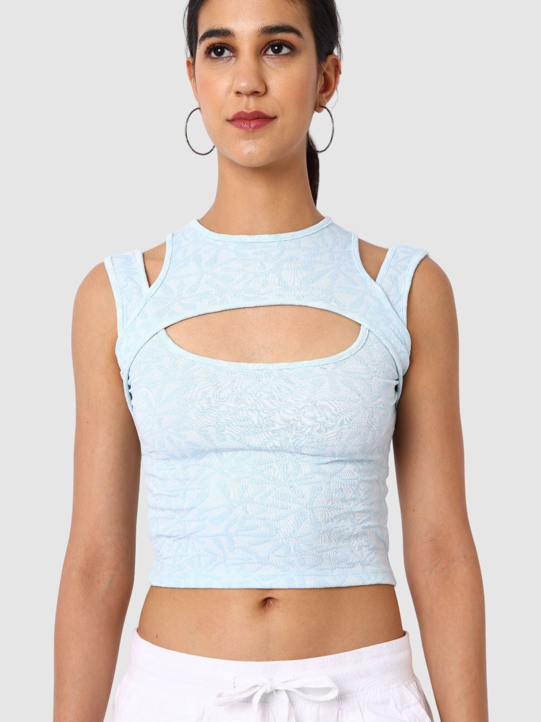 Women's Blue Textured Cami Top