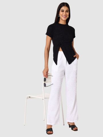 Women's Black Regular Fit Casual Top