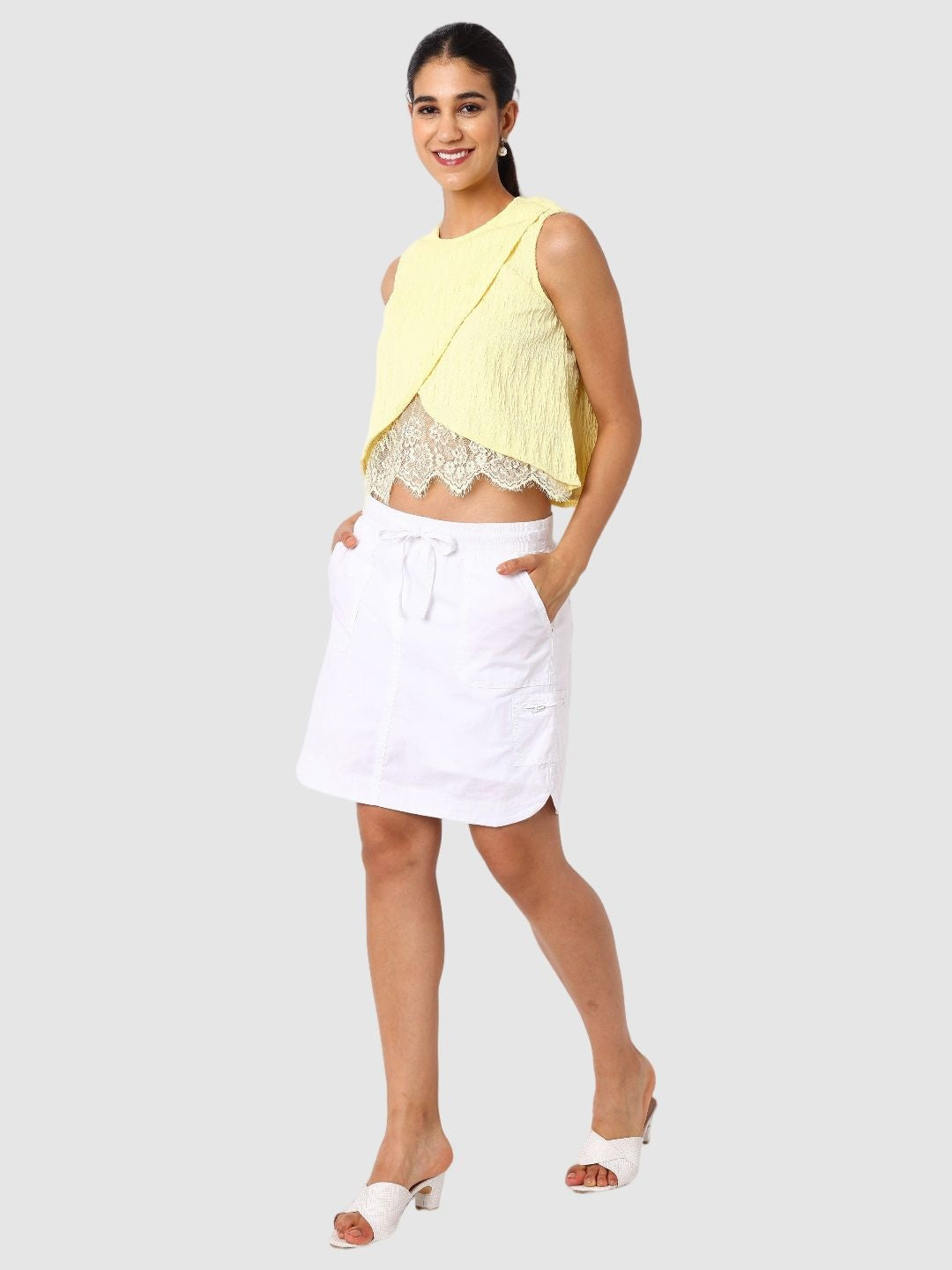 Women's Regular Fit Textured Crop Top