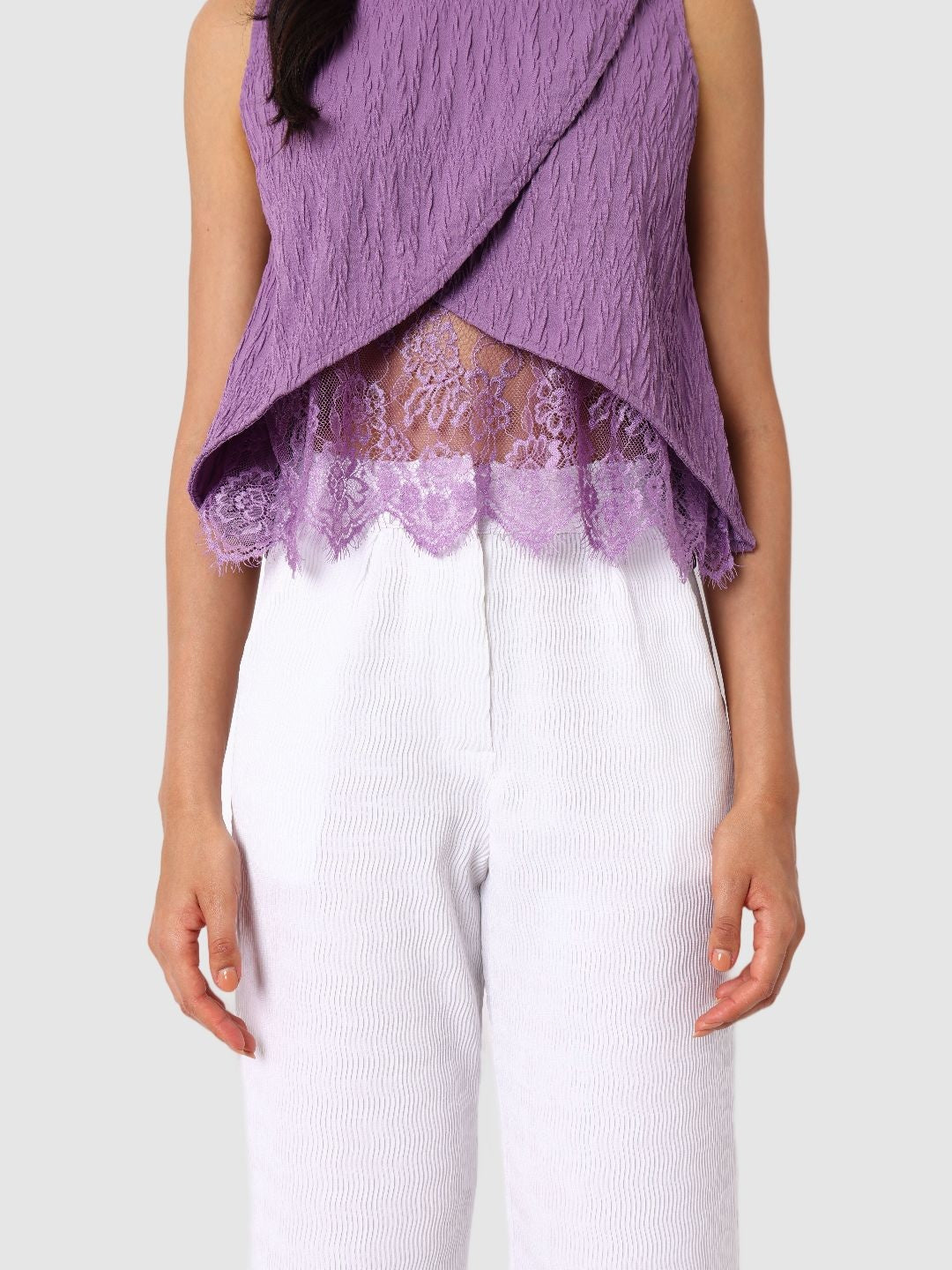 Women's Regular Fit Textured Crop Top