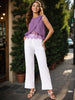 Women's Purple Fit Textured Crop Top