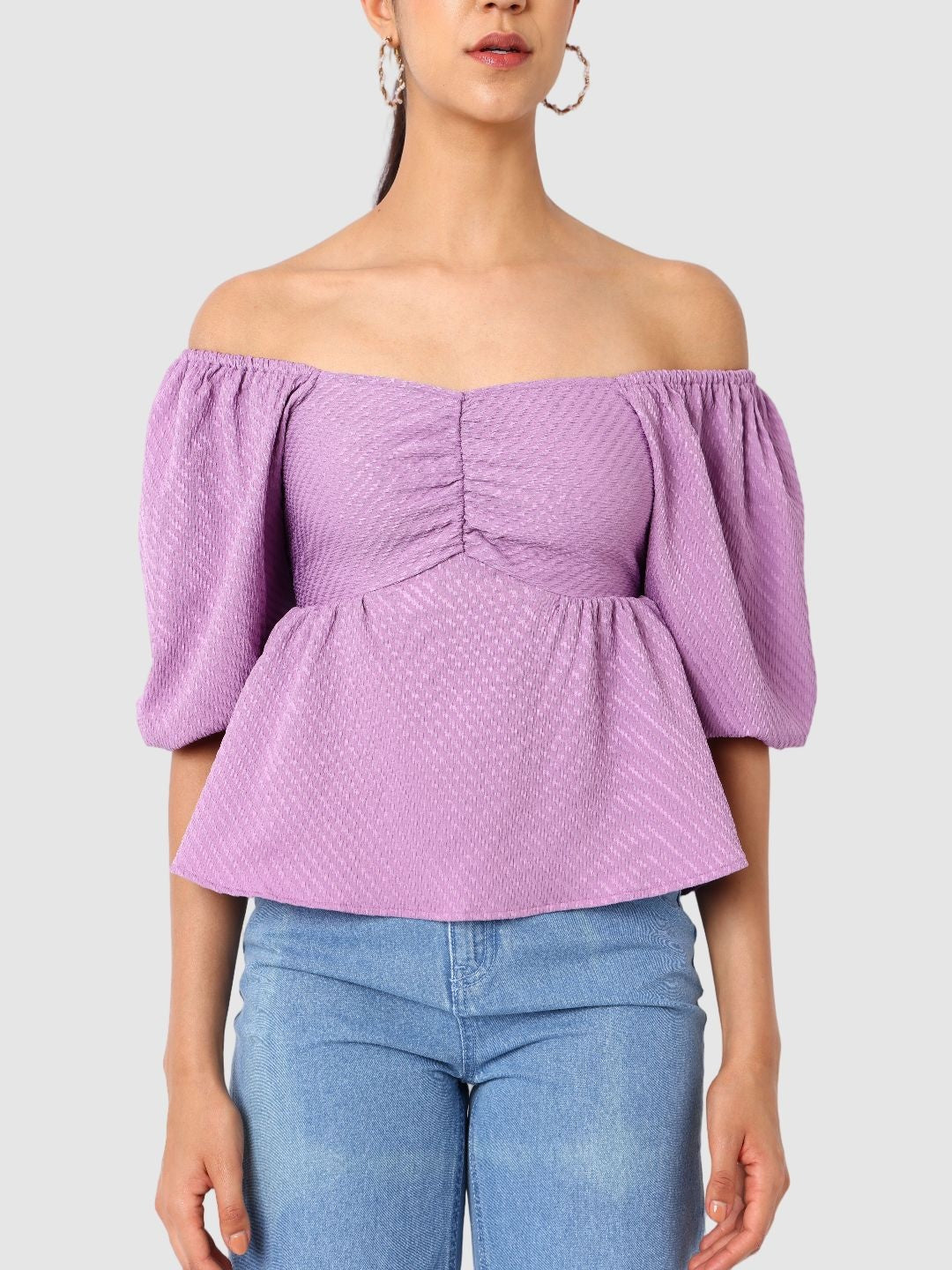 Women's Regular Fit Textured Designer Back Top