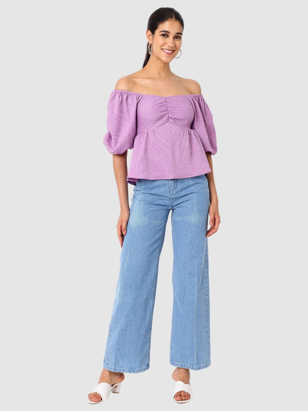 Women's Regular Fit Textured Designer Back Top