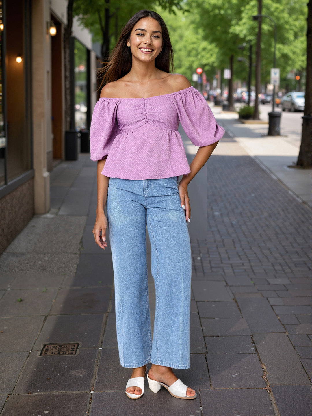 Women's Regular Fit Textured Designer Back Top