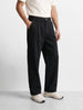 Men's Black Barrel Leg Fit Solid Retro Wear Jeans