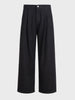 Men's Black Barrel Leg Fit Solid Retro Wear Jeans