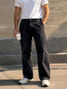 Men's Black Barrel Loose Fit Solid Casual Jeans