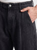 Men's Black Barrel Loose Fit Solid Casual Jeans