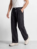 Men's Black Barrel Loose Fit Solid Casual Jeans