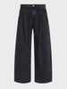 Men's Black Barrel Loose Fit Solid Casual Jeans