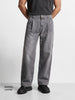Men's Grey Barrel Loose Fit Solid Casual Jeans