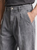Men's Grey Barrel Loose Fit Solid Casual Jeans
