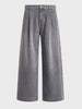 Men's Grey Barrel Loose Fit Solid Casual Jeans