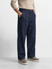 Men's Blue Barrel Leg Fit Solid Retro Wear Jeans