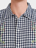 Men's Navy Blue Oversized Fit Embroidered Resort Wear Coordinates