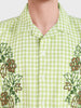 Men's Green Oversized Fit Embroidered Resort Wear Coordinates