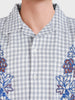 Men's Grey Oversized Fit Embroidered Resort Wear Coordinates