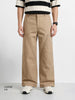 Men's Khaki Loose Fit Textured Utility Cargo