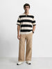 Men's Khaki Loose Fit Textured Utility Cargo