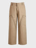 Men's Khaki Loose Fit Textured Utility Cargo