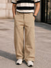 Men's Khaki Loose Fit Textured Utility Cargo