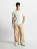Men's Khaki Loose Fit Textured Utility Cargo