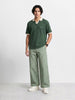 Men's Green Loose Fit Textured Utility Cargo