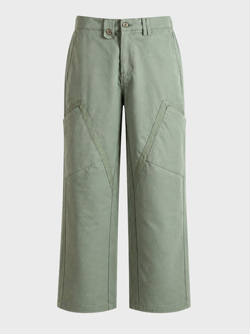Men's Green Loose Fit Textured Utility Cargo