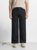Men's Black Loose Fit Textured Utility Cargo