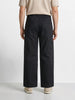 Men's Black Loose Fit Textured Utility Cargo