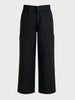 Men's Black Loose Fit Textured Utility Cargo