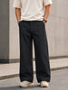 Men's Black Loose Fit Textured Utility Cargo