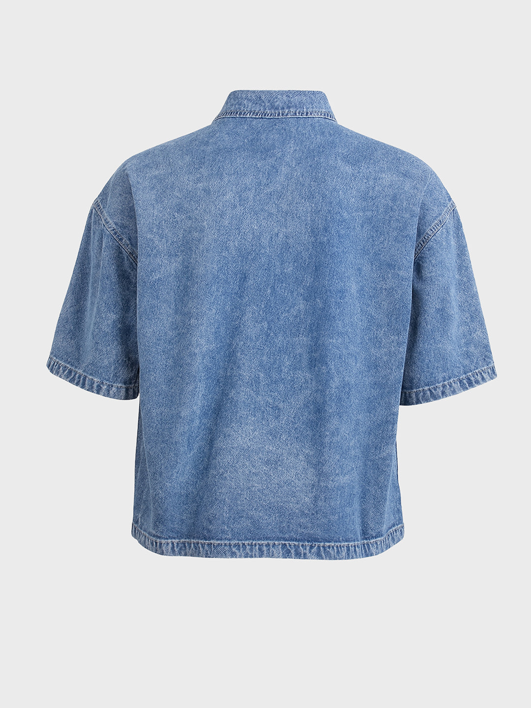 Men's Blue Boxy Fit Solid Retro T-Shirt