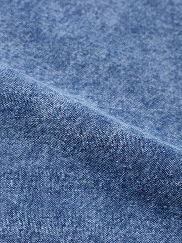 Men's Blue Boxy Fit Solid Retro T-Shirt