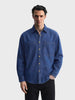 Men's Blue Relaxed Fit Solid Utility Shirt