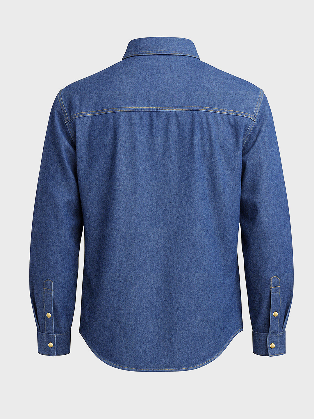 Men's Blue Relaxed Fit Solid Utility Shirt