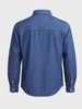 Men's Blue Relaxed Fit Solid Utility Shirt