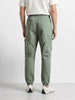 Men's Green Relaxed Fit Solid Utility Cargo