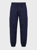 Men's Navy Blue Relaxed Fit Solid Utility Cargo