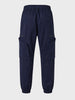 Men's Navy Blue Relaxed Fit Solid Utility Cargo