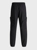 Men's Black Relaxed Fit Solid Utility Cargo