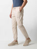 Men's White Relaxed Fit Solid Utility Cargo