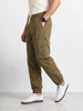 Men's Brown Relaxed Fit Solid Utility Cargo
