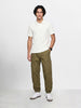 Men's Brown Relaxed Fit Solid Utility Cargo