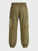 Men's Brown Relaxed Fit Solid Utility Cargo