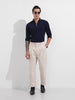 Men's White Relaxed Fit Textured Utility Trousers
