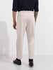 Men's White Relaxed Fit Textured Utility Trousers