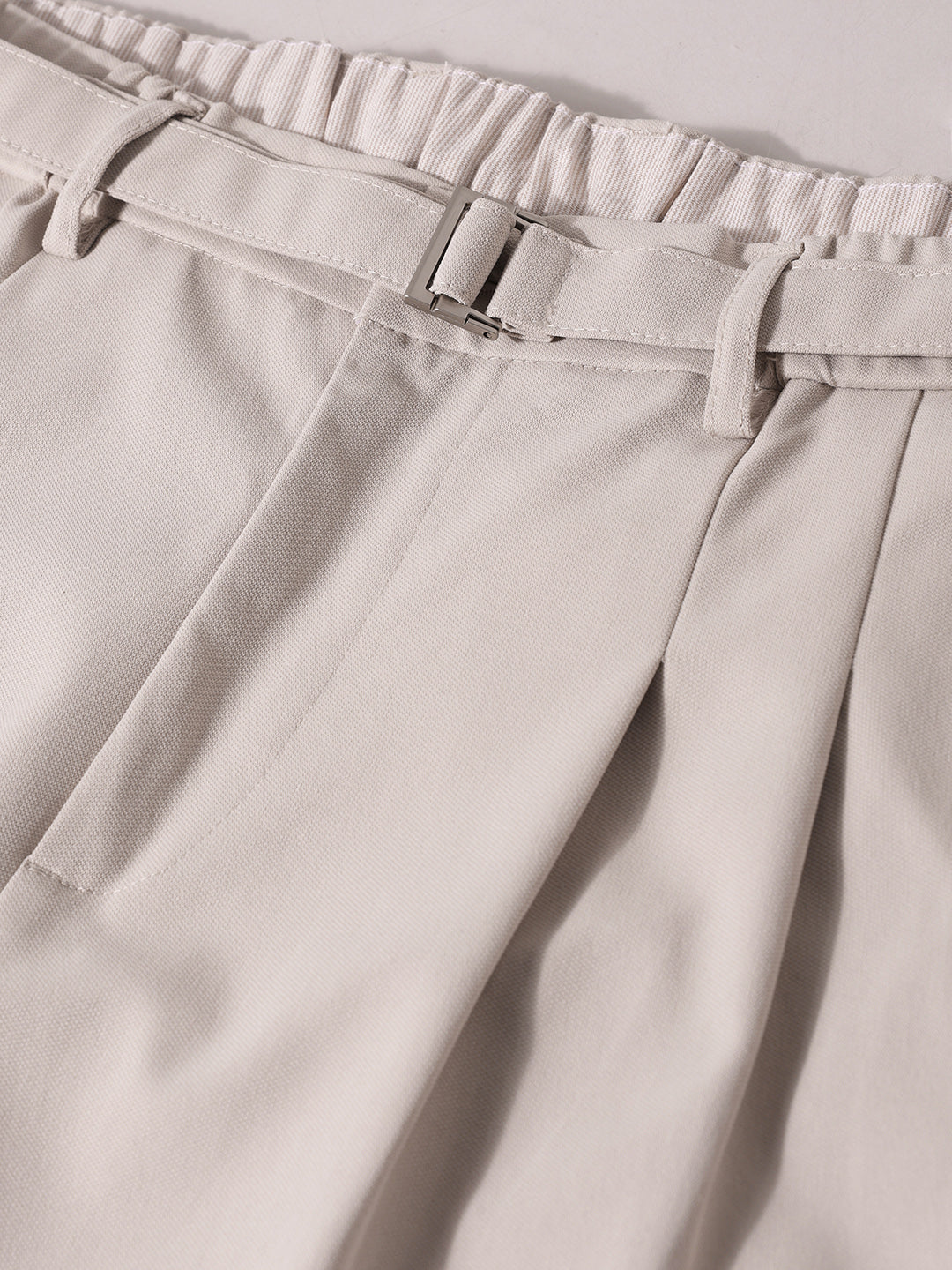 Men's White Relaxed Fit Textured Utility Trousers